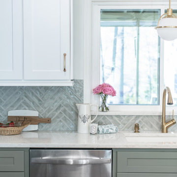 EAST COBB green and white kitchen