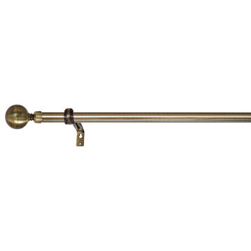 Versailles LX01 Ball Finial Rod Set, Antique Brass, 86/144"
