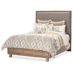 Michael Amini - Hudson Ferry Diamond-Quilted Queen Panel Bed, Gray - Transform your bedroom into a haven of warmth and relaxation with the Hudson Ferry Diamond-Quilted Bed, a timeless piece designed to elevate your sleeping space with its soft textures and casual style. Top it off with your favorite bedding and get ready to unwind in style.
