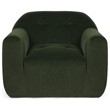 Zuridia Indoor Fabric Boucle Modern Club Chair Single, Velvet Sage Green