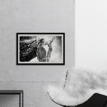 "White Horse Mask" Framed Painting Print