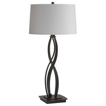 Almost Infinity Table Lamp, Oil Rubbed Bronze, Light Grey Shade