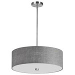 Dainolite - Dainolite 571-204P-PC-GRY Everly, 4 Light Pendant, Chrome - Warranty: 1 Year Room Style: Living/FoyEverly 4 Light Penda Polished Chrome Grey *UL Approved: YES Energy Star Qualified: n/a ADA Certified: n/a  *Number of Lights: 4-*Wattage:60w E26 bulb(s) *Bulb Included:No *Bulb Type:E26 *Finish Type:Polished Chrome