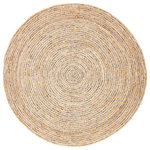 Jaipur Living - Jaipur Living Hastings Beige Round Rug, 6'x6' Round - The understated and sophisticated modern look of the Idriss collection lends balance and versatile style to homes. The braided Hastings area rug is crafted of durable wool and natural jute that is coiled into a chic circular design, perfect for adding texture to bedrooms, breakfast nooks, and living spaces.