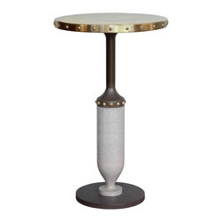 Amphora Brass or Copper Top Bar Table - Indoor Pub And Bistro Tables