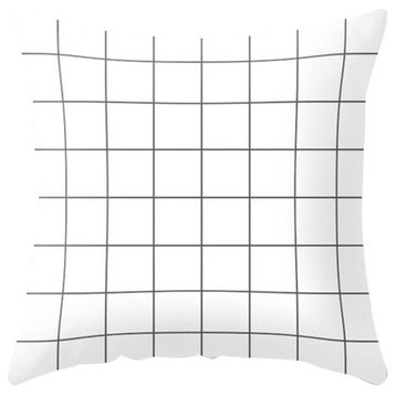 Black And White Geometric Grid Pillow Cover
