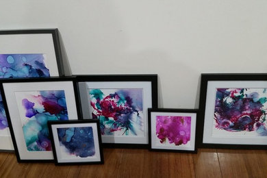 Original abstract art. Watercolors inks, Custom made orders are welcome!