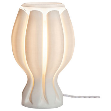 Flower 13" Tropical Plant-Based PLA Dimmable LED Table Lamp, White