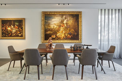 Photo of a contemporary dining room in London.