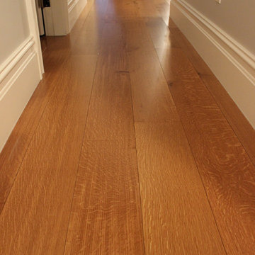 Custom Wide Plank Wood Floor Installation: White Oak in Amber Satin