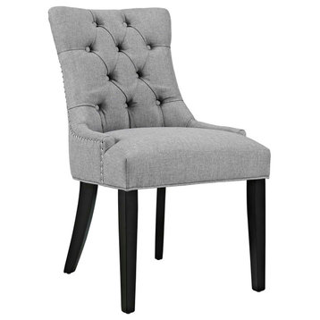 Regent Upholstered Fabric Dining Chair, Light Gray