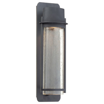 1-Light Wall Mount, Black With Clear Glass