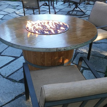 Wine Barrel Fire Pit Table