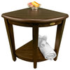 Oasis Teak Corner Shower Stool, Table With Shelf, 16"x18"