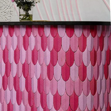 Pink Palm Leaf & Marble Tile