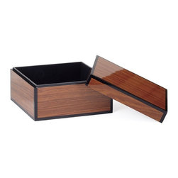 Lacquered Woodgrain Lined Box - Large - Decorative Boxes