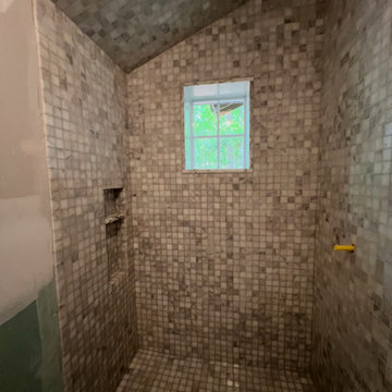 Custom Shower and Fireplace Tilework