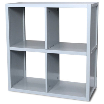 Solid Wood 4 Cube Storage Organizer, Grey