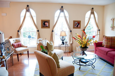Elegant living room photo in Raleigh