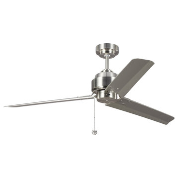 Arcade 54 Ceiling Fan, Brushed Steel With Silver Blade