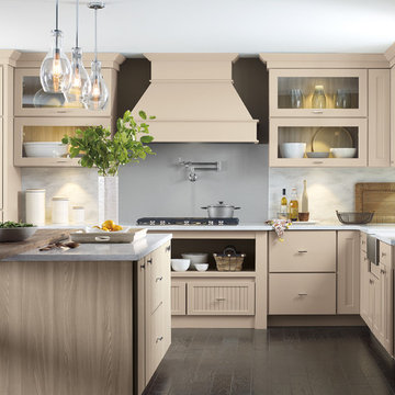 Schrock Cabinets: Transitional Kitchen with Beige Cabinets