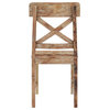 Britain Rustic Teak Wood Dining Chair with X Shaped Dining Chair