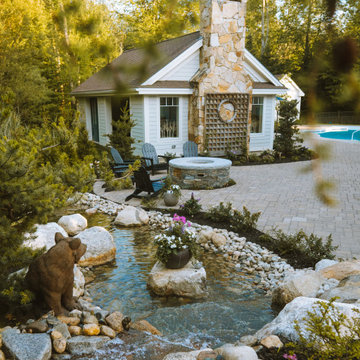 Back Yard Landscape Transformation with Incredible Water Feature