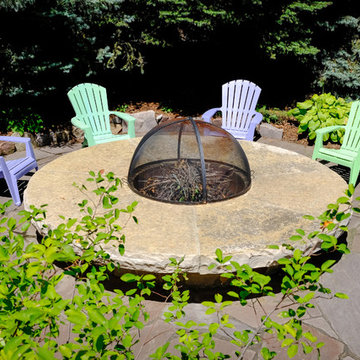 Contemporary Stone Fire Pit - Oconomowoc