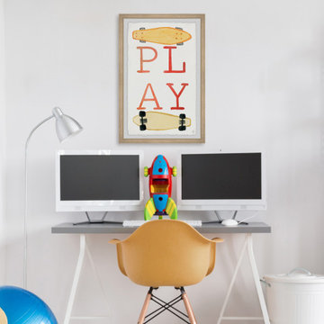 "Skateboard Play" Framed Painting Print