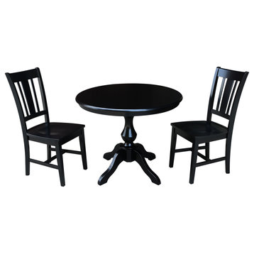 36" Round Top Pedestal Table - With 2 San Remo Chairs