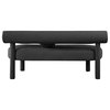 Parlor Boucle Fabric Upholstered Bench, Black