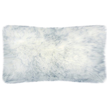 Rustic Sheepskin Double-Sided Pillow, Gray Mist, 12"x22"