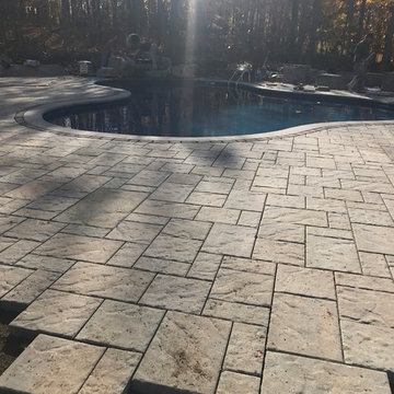 Pool Project with Diving Rock and Small Water Feature