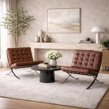 1950s Florence Knoll Barcelona Chairs by Ludwig Mies van der Rohe