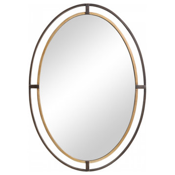 Distressed Rustic Bronze Oval Wall Mirror, Bathroom Mirror, 24 X 34