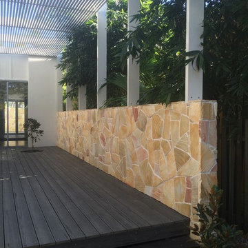 Moffat beach feature walls and low maintenance landscape