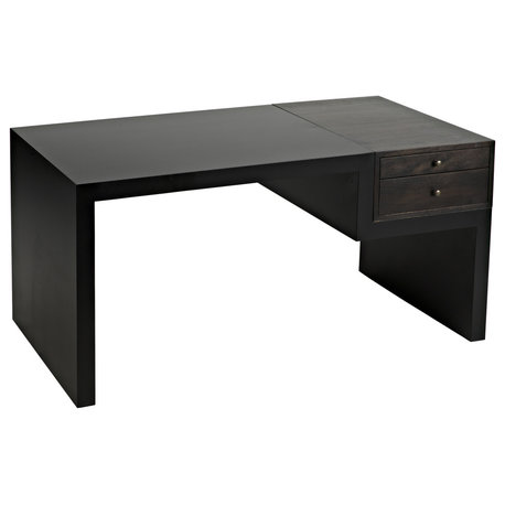 Alvaro Desk Black Metal, Ebony Walnut