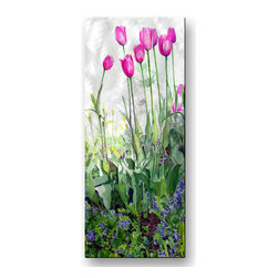 Tulip Garden Vertical Steel Wall Art - Artwork