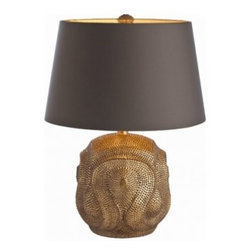 Baroque Antiqued Gold Leaf Lamp | Pulp Home - Table Lamps