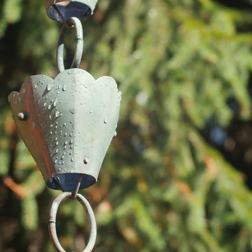 Double Link Rain Chain - Blue Verde Copper by Good Directions