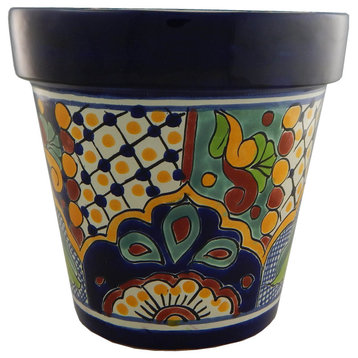 Mexican Ceramic Flower Pot Planter Folk Art Pottery Handmade Talavera 26