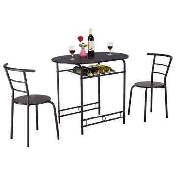 Costway 3 PCS Dining Set Table and 2 Chairs Home Kitchen Breakfast Bistro Pub