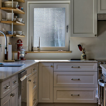 Farmhouse kitchen with deep sills