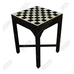WOOD BONE AND HORN CHESS STOOL - Furniture