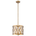 Z-Lite - Z-Lite 3 Light Chandelier, Heirloom Brass, 6010-12HB - Crystal-inspired accents from the rounded shade on this hanging ceiling light create a multidimensional glow. Elongated lines are given a vintage-inspired feel with a heirloom brass finish.