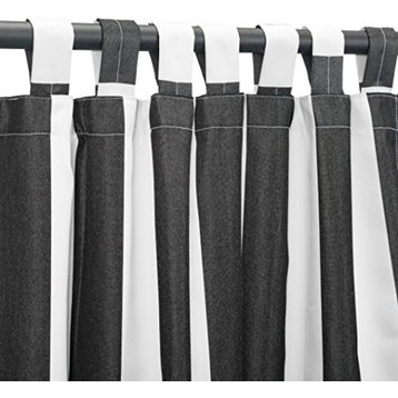 Sunbrella Outdoor Curtain, Tabs, Cabana Black, 50"x108"