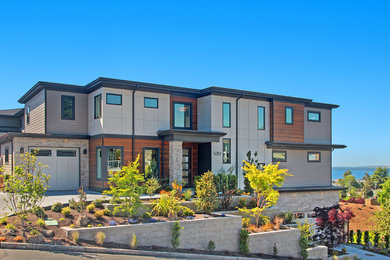 Inspiration for a contemporary exterior home remodel in Seattle