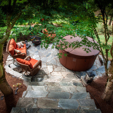 Flagstone Patio & Hot tub