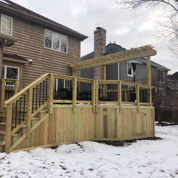 Wood Deck with Solid Board Skirting in Naperville, IL
