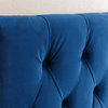 Abbyson Living Connie Tufted Velvet Queen/Full Headboard, Navy Blue